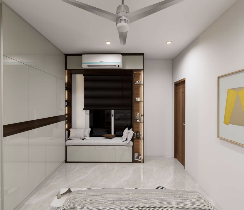 TV unit in bedroom